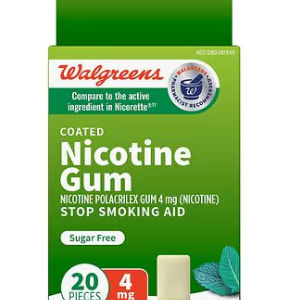 Walgreens Nicotine Coated Gum 4 mg, Stop Smoking Aid Mint, 20 ea